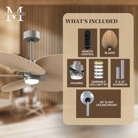 Alessandra Tropical 5-Blade Ceiling Fan with LED Light