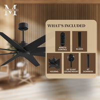 64-Inch Ariella 8-Blade Ceiling Fan Without Light Kit