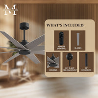 64-Inch Ariella 8-Blade Ceiling Fan Without Light Kit
