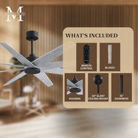 64-Inch Ariella 8-Blade Ceiling Fan Without Light Kit