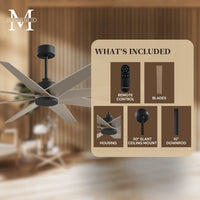 64-Inch Ariella 8-Blade Ceiling Fan Without Light Kit