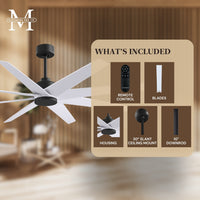 64-Inch Ariella 8-Blade Ceiling Fan Without Light Kit