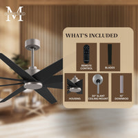 64-Inch Ariella 8-Blade Ceiling Fan Without Light Kit