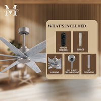 64-Inch Ariella 8-Blade Ceiling Fan Without Light Kit