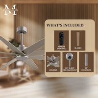 64-Inch Ariella 8-Blade Ceiling Fan Without Light Kit