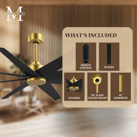 64-Inch Ariella 8-Blade Ceiling Fan Without Light Kit