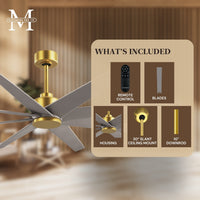64-Inch Ariella 8-Blade Ceiling Fan Without Light Kit