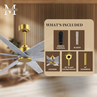 64-Inch Ariella 8-Blade Ceiling Fan Without Light Kit