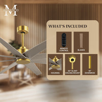 64-Inch Ariella 8-Blade Ceiling Fan Without Light Kit