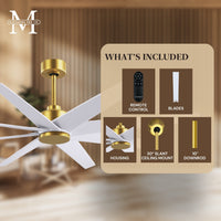 64-Inch Ariella 8-Blade Ceiling Fan Without Light Kit