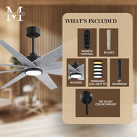 64-inch Ariella 8-Blade Ceiling Fan with LED Light