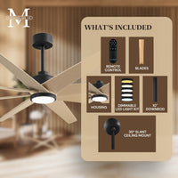 64-inch Ariella 8-Blade Ceiling Fan with LED Light