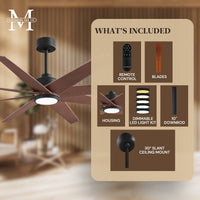 64-inch Ariella 8-Blade Ceiling Fan with LED Light