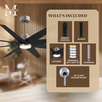 64-inch Ariella 8-Blade Ceiling Fan with LED Light