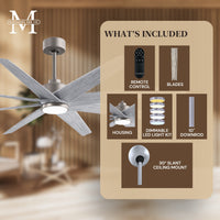 64-inch Ariella 8-Blade Ceiling Fan with LED Light