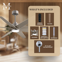 64-inch Ariella 8-Blade Ceiling Fan with LED Light