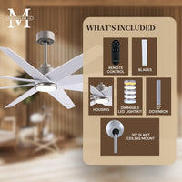 64-inch Ariella 8-Blade Ceiling Fan with LED Light