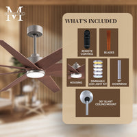 64-inch Ariella 8-Blade Ceiling Fan with LED Light