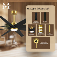 64-inch Ariella 8-Blade Ceiling Fan with LED Light