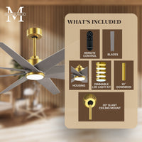 64-inch Ariella 8-Blade Ceiling Fan with LED Light