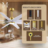 64-inch Ariella 8-Blade Ceiling Fan with LED Light