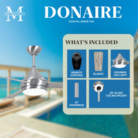 52-Inch Donaire 3-Blade Ceiling Fan with LED Light