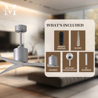 56-Inch Eliza 3-Blade Ceiling Fan Without Light Kit