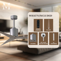 56-Inch Eliza 3-Blade Ceiling Fan Without Light Kit