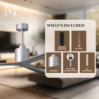 56-Inch Eliza 3-Blade Ceiling Fan Without Light Kit