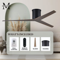 56-Inch Hugger Eliza 3-Blade Flush Mount Ceiling Fan Without Light Kit