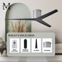 56-Inch Hugger Eliza 3-Blade Flush Mount Ceiling Fan Without Light Kit
