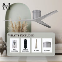 56-Inch Hugger Eliza 3-Blade Flush Mount Ceiling Fan Without Light Kit