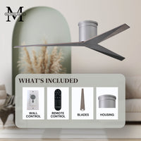 56-Inch Hugger Eliza 3-Blade Flush Mount Ceiling Fan Without Light Kit