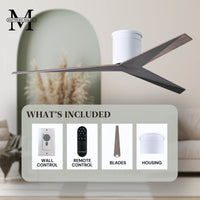 56-Inch Hugger Eliza 3-Blade Flush Mount Ceiling Fan Without Light Kit