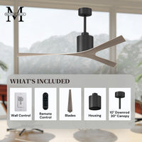 56-Inch Molly 3-Blade Ceiling Fan Without Light kit