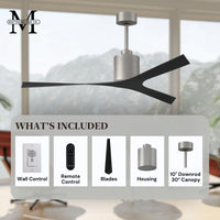 56-Inch Molly 3-Blade Ceiling Fan Without Light kit