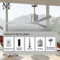 56-Inch Molly 3-Blade Ceiling Fan Without Light kit