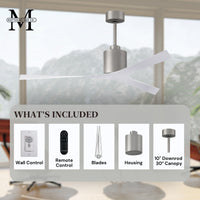 56-Inch Molly 3-Blade Ceiling Fan Without Light kit