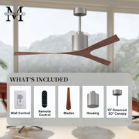 56-Inch Molly 3-Blade Ceiling Fan Without Light kit