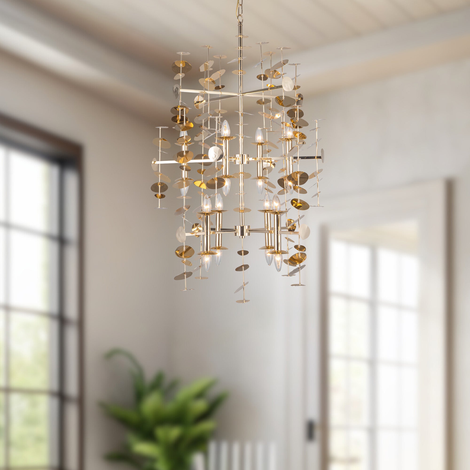 Yukari 41-in Steel Chandelier