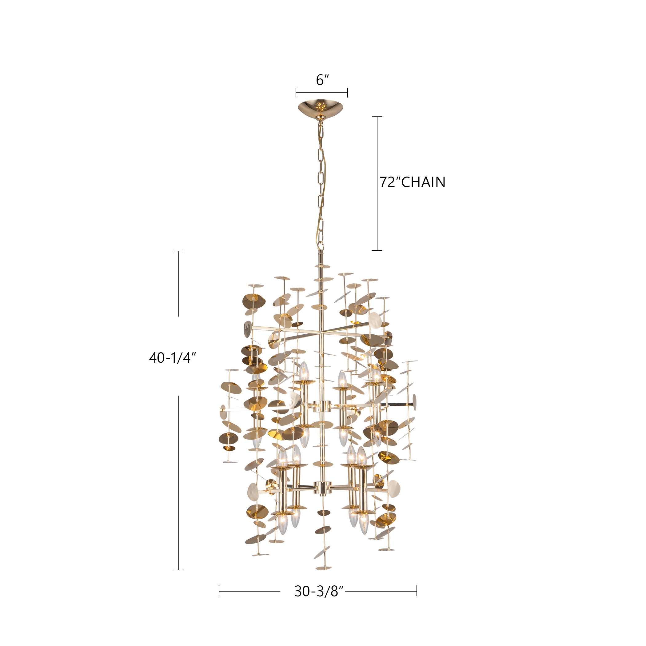 Yukari 41-in Steel Chandelier