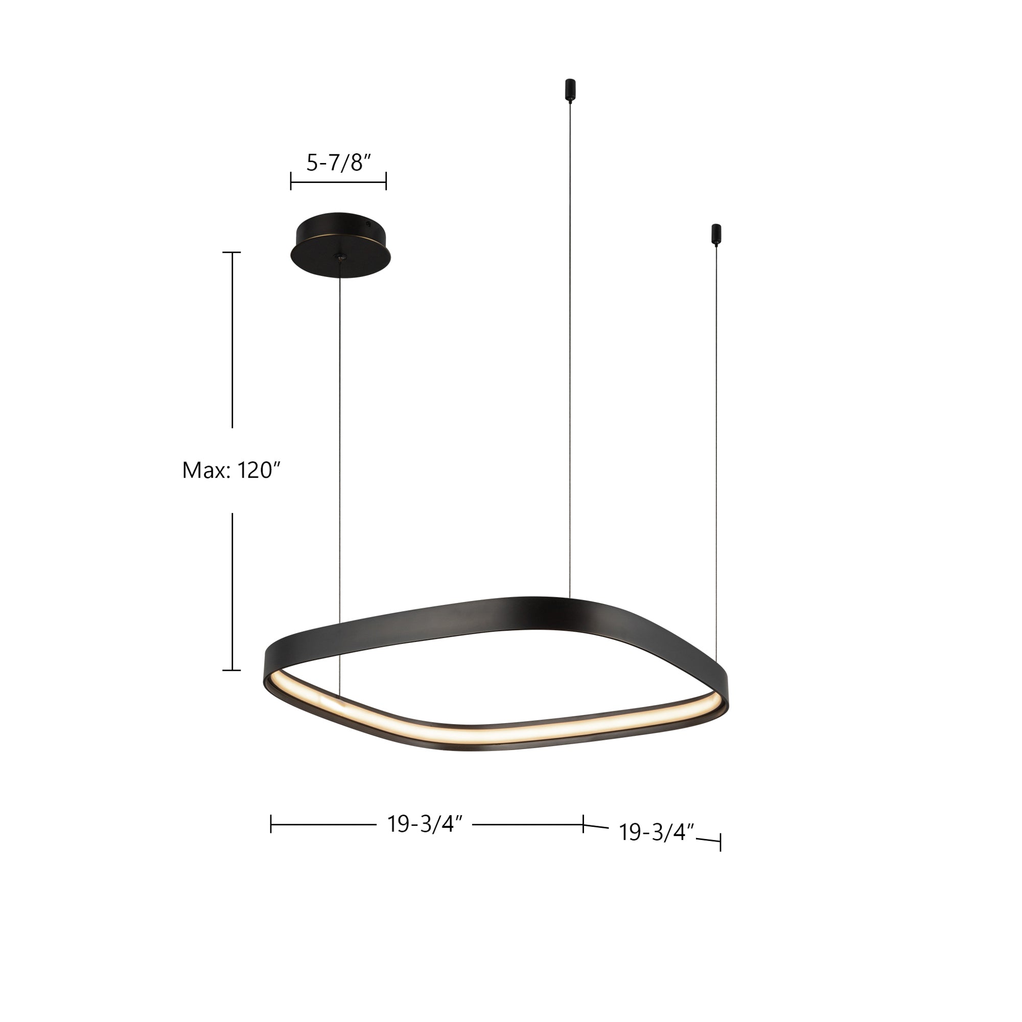 Yukon 19-in Brass Pendant