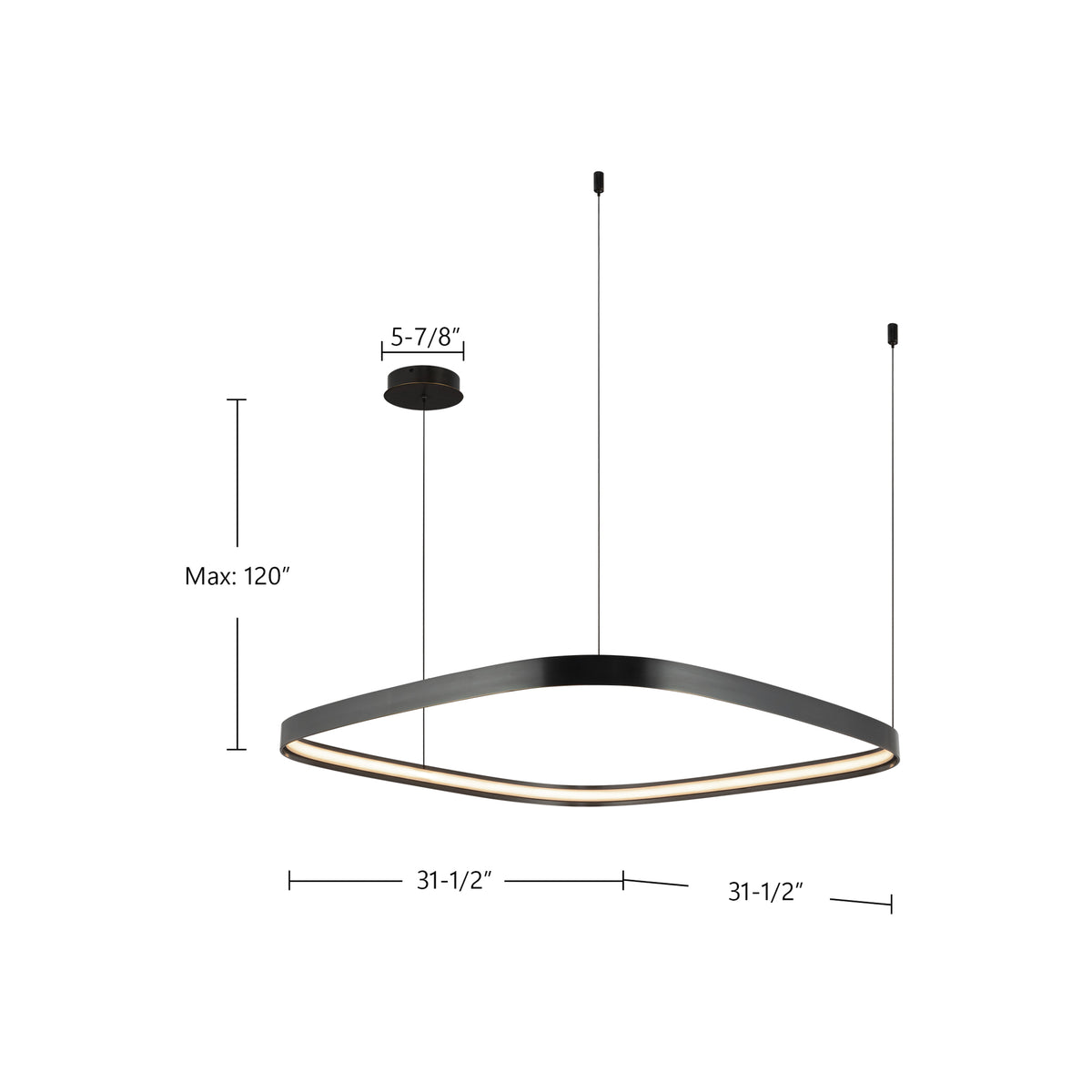 Yukon 31-in Brass Pendant