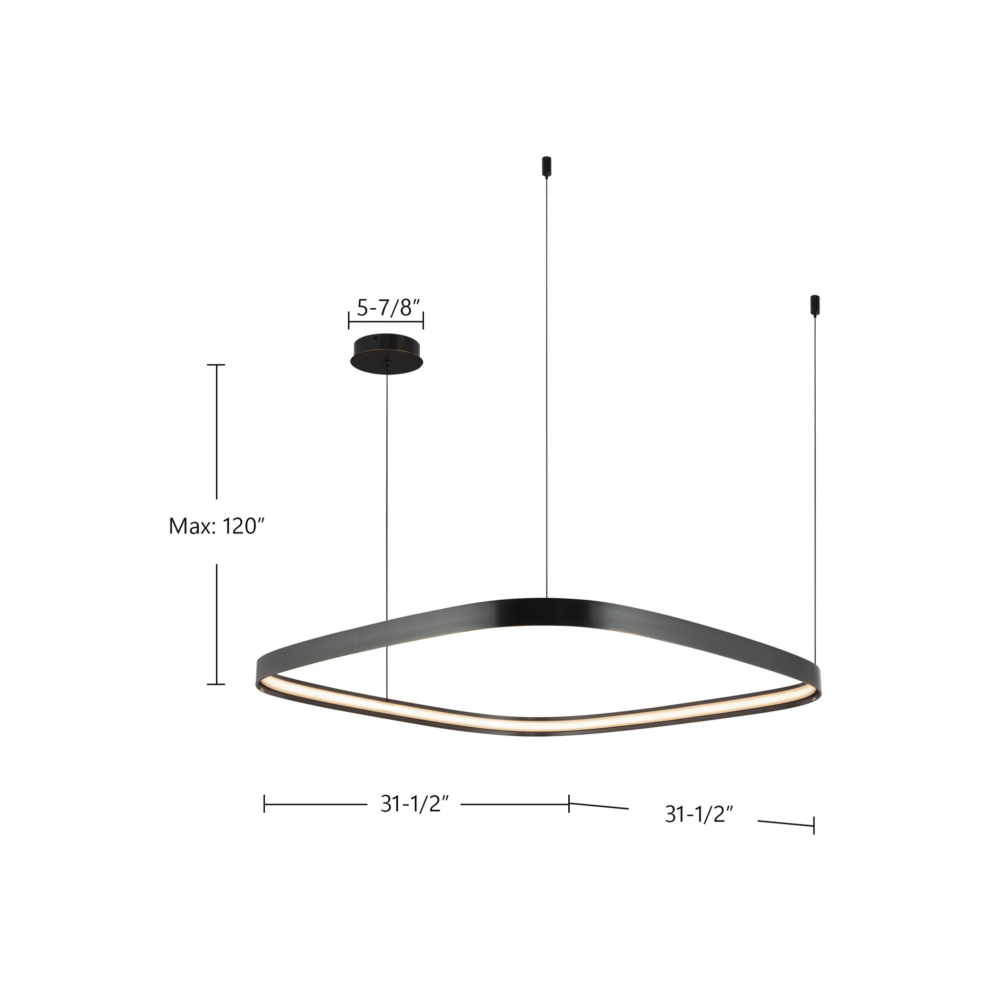Yukon 31-in Brass Pendant