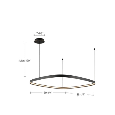 Yukon 40-in Brass Pendant