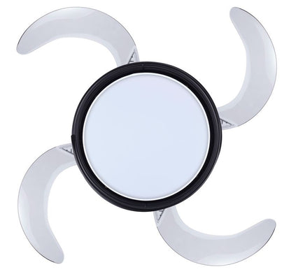 Luna 48 Inch 1 Light Color Adjustable Fan in Black with Retractable Blades