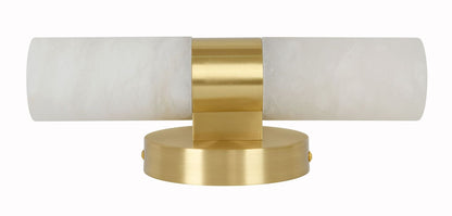 Luella 2 Light Brass Wall Sconce with Alabaster Shades