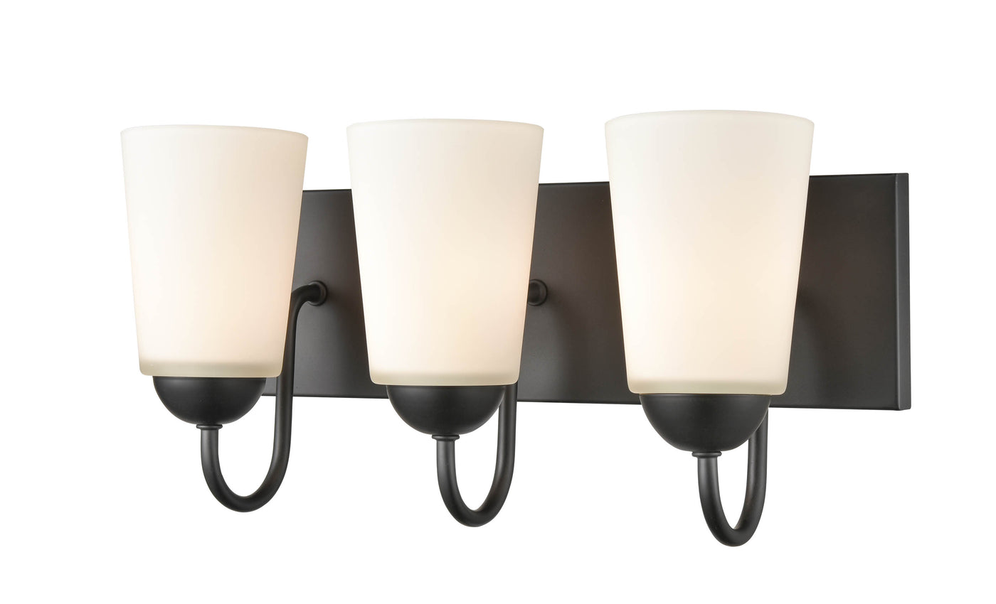 16'' Ivey Lake Matte Black 3 Light Bath Vanity