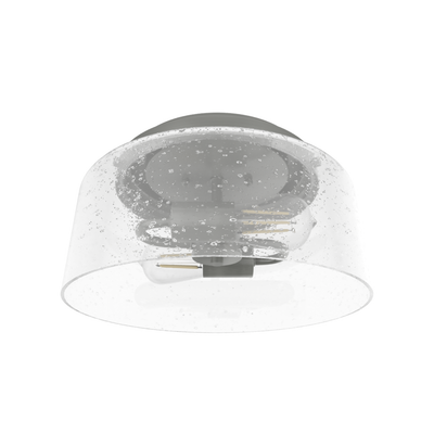 Hartland 11.5-inch 2-light Brushed Nickel Flush Mount Ceiling Light with Seeded Glass