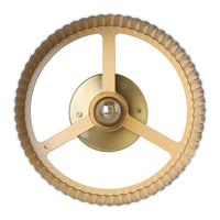 Leilani 11-inch 1-light Brushed Gold Semi-Flush Mount with Matte White and Gold Metal Shade
